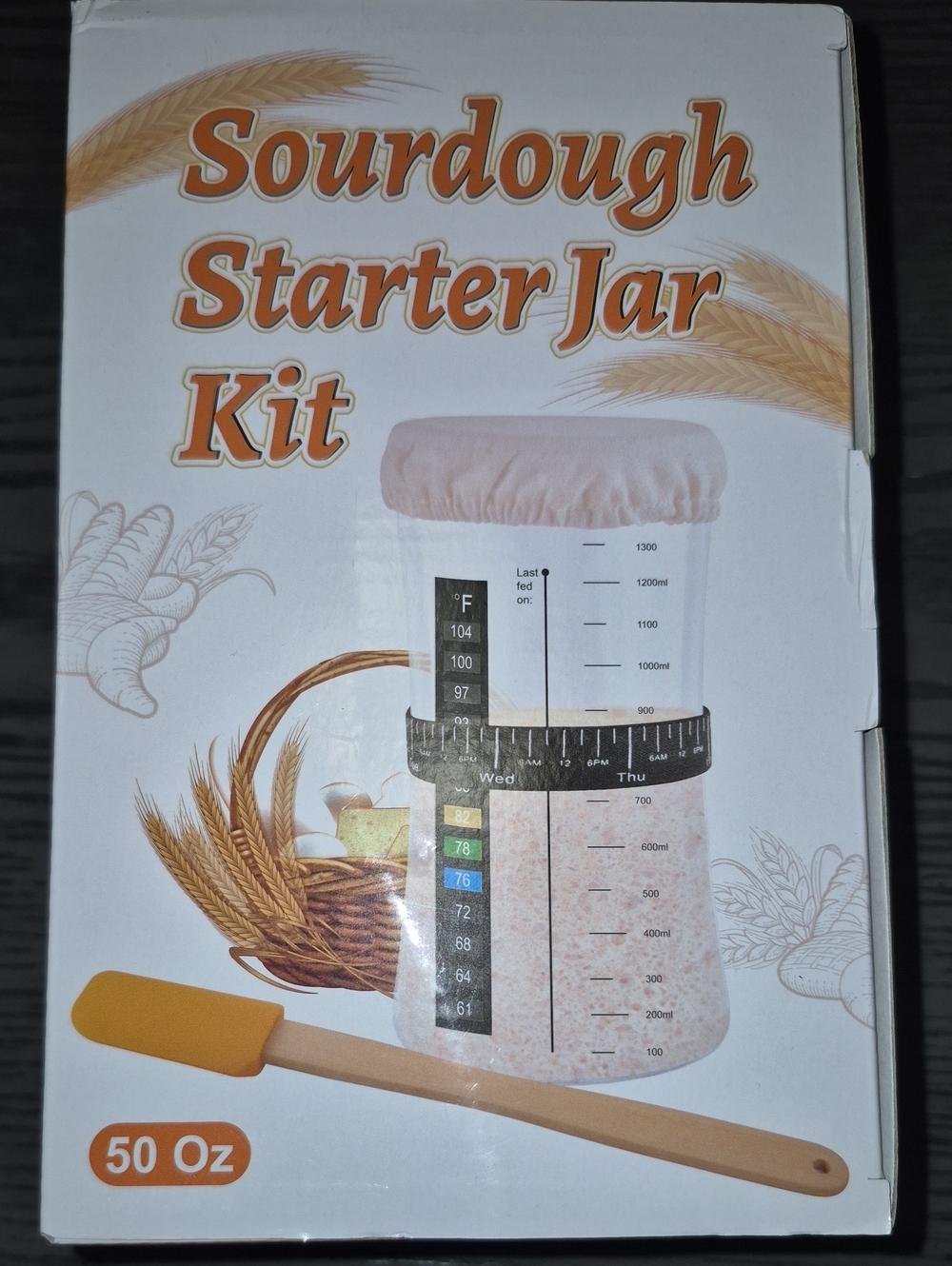 Brand New 50 oz Sourdough Starter Jar Kit with Spatula & Accessories